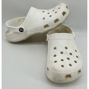 Crocs Slip On Comfort Clogs‎ White Men's Size 7 Women's 9